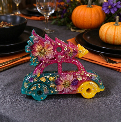 Christmas Tree Car Ornament Resin Mold with Hanging Hole