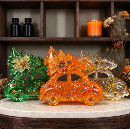 Christmas Tree Car Ornament Resin Mold with Hanging Hole