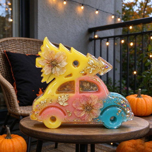 Christmas Tree Car Ornament Resin Mold with Hanging Hole