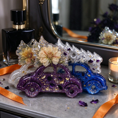 Christmas Tree Car Ornament Resin Mold with Hanging Hole