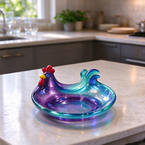 Handmade Cute Chicken-Shaped Storage Tray Decorative Figurine Resin Mold