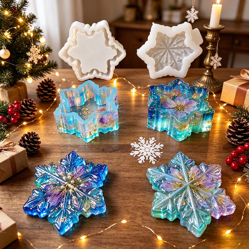 Snowflake Storage Jar Resin Molds