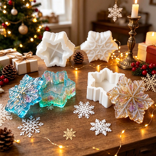 Snowflake Storage Jar Resin Molds