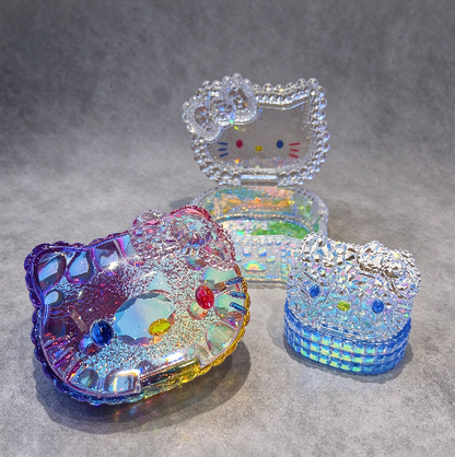 Handmade Diamond Cute Cat Flip-Top Storage Box Resin Mold