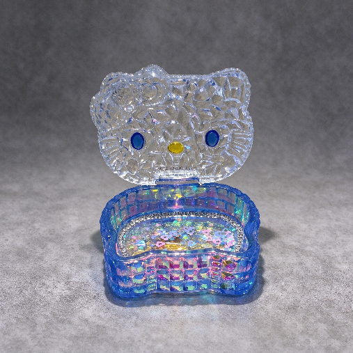 Handmade Diamond Cute Cat Flip-Top Storage Box Resin Mold