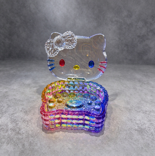 Handmade Diamond Cute Cat Flip-Top Storage Box Resin Mold
