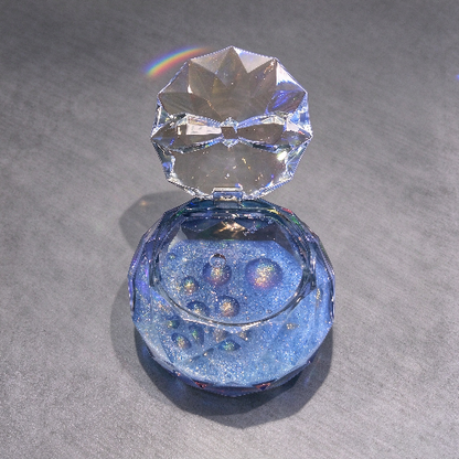 Handmade Diamond-Cut Crystal Ball Flip-Top Storage Jar Resin Mold