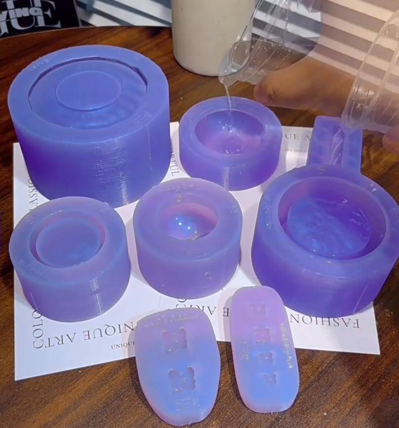 Handmade Water Ripple Tap-to-Change Color Lamp Figurine Resin Mold