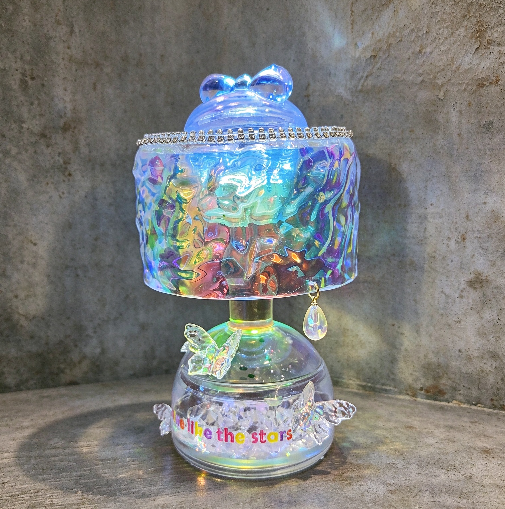 Handmade Water Ripple Tap-to-Change Color Lamp Figurine Resin Mold