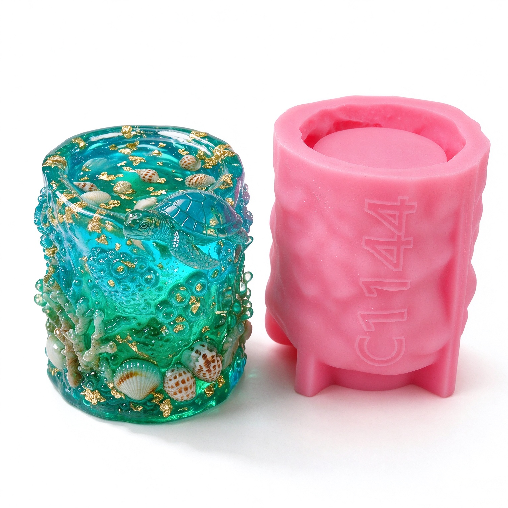 Turtle Coral Ocean Storage Jar & Pen Holder Resin Mold