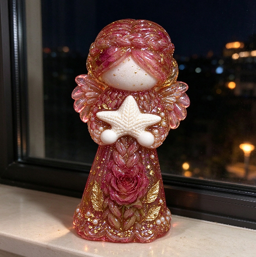 Angel Girl Holding a Starfish Figurine Resin Mold