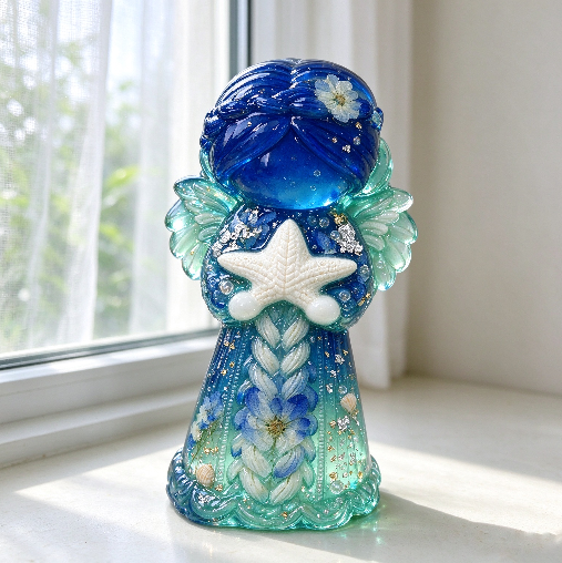 Angel Girl Holding a Starfish Figurine Resin Mold