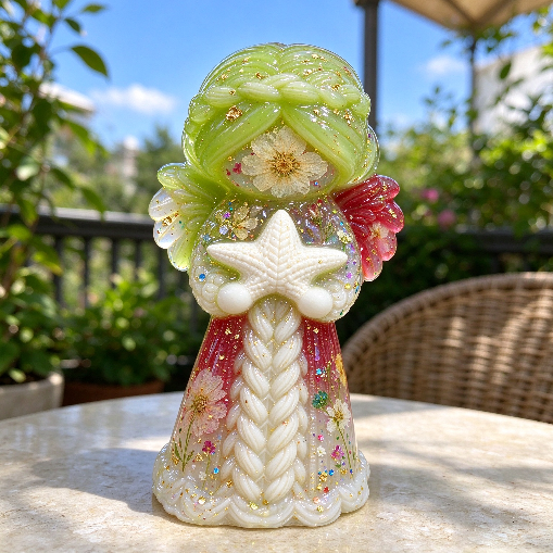 Angel Girl Holding a Starfish Figurine Resin Mold