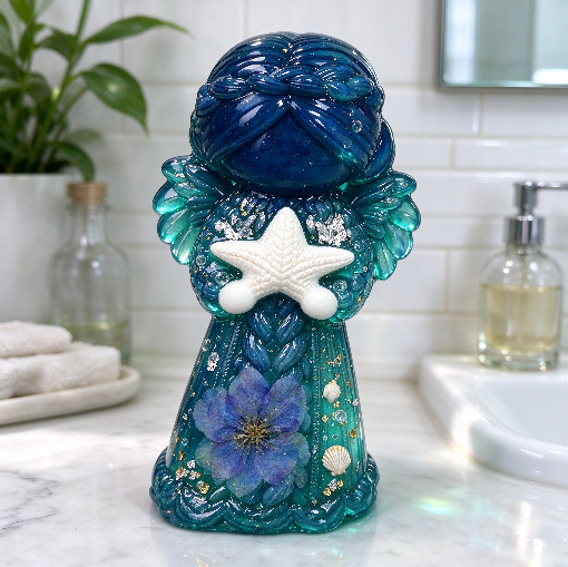 Angel Girl Holding a Starfish Figurine Resin Mold