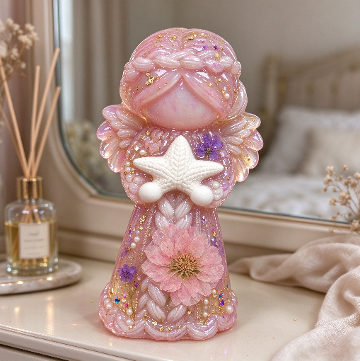 Angel Girl Holding a Starfish Figurine Resin Mold