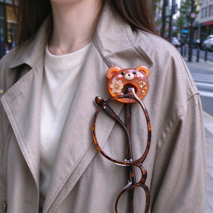 Cute Animal-Shaped Eyeglass Holder Brooch Resin Mold