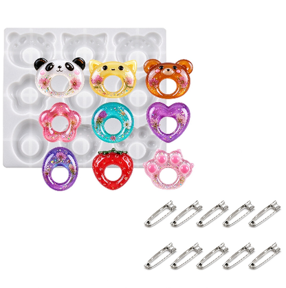 Cute Animal-Shaped Eyeglass Holder Brooch Resin Mold