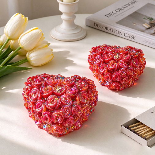 Rose Heart Figurine Resin Mold