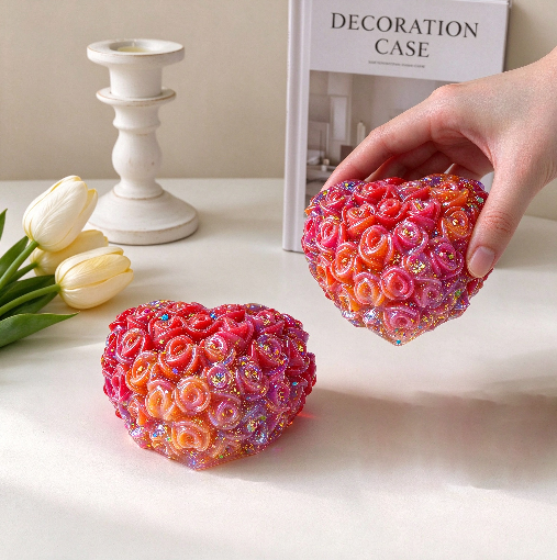Rose Heart Figurine Resin Mold