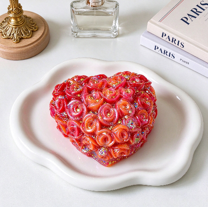Rose Heart Figurine Resin Mold
