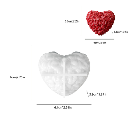 Rose Heart Figurine Resin Mold