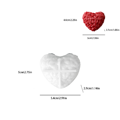 Rose Heart Figurine Resin Mold