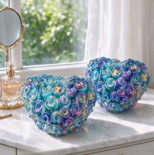 Rose Heart Figurine Resin Mold