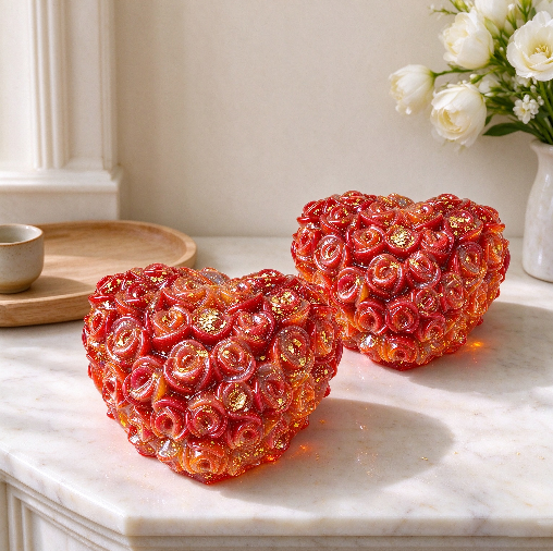 Rose Heart Figurine Resin Mold