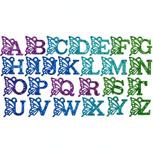 Butterfly 26-Letter Alphabet Keychain Resin Mold