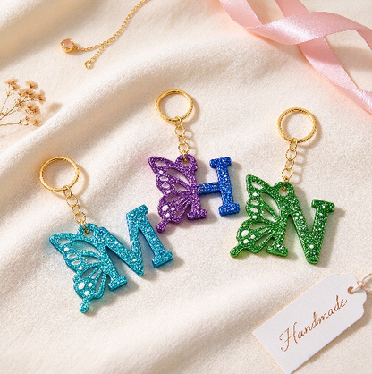 Butterfly 26-Letter Alphabet Keychain Resin Mold