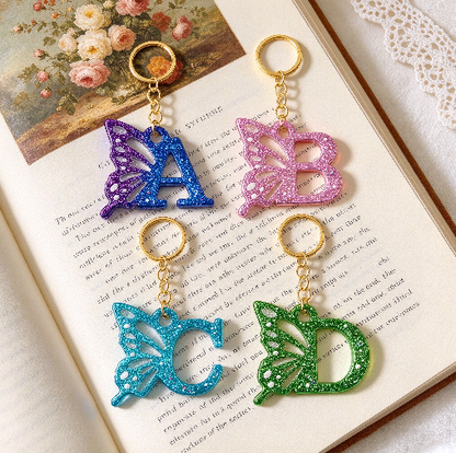 Butterfly 26-Letter Alphabet Keychain Resin Mold