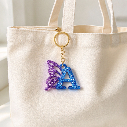 Butterfly 26-Letter Alphabet Keychain Resin Mold