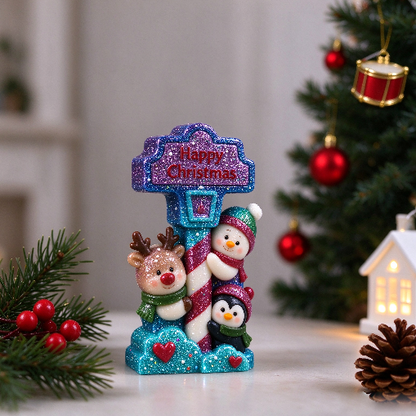 Happy Christmas Signpost Figurine Resin Mold