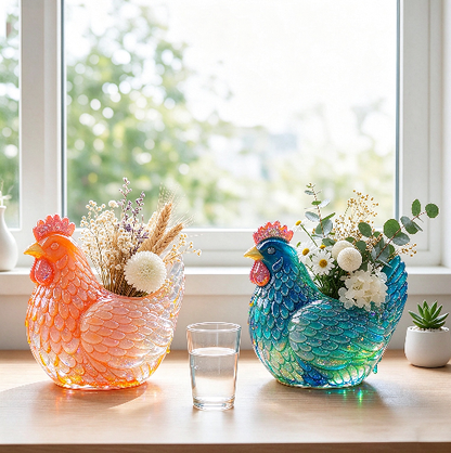 Chicken-Shaped Storage & Vase Figurine Resin Mold