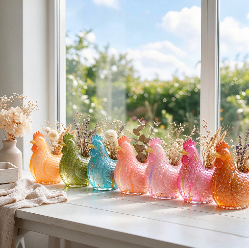 Chicken-Shaped Storage & Vase Figurine Resin Mold