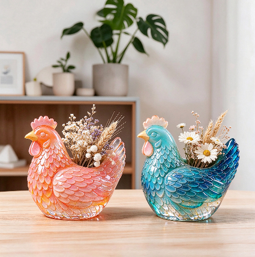 Chicken-Shaped Storage & Vase Figurine Resin Mold