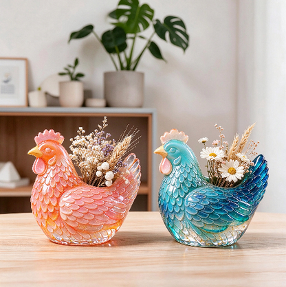 Chicken-Shaped Storage & Vase Figurine Resin Mold