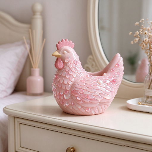 Chicken-Shaped Storage & Vase Figurine Resin Mold