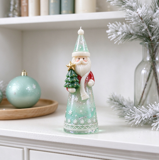 Santa Claus Holding Christmas Tree Figurine Resin Mold