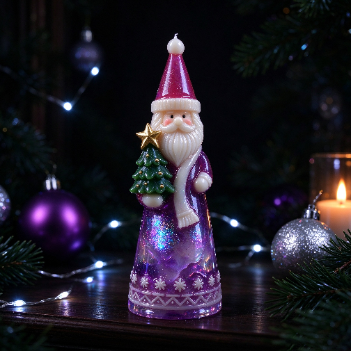 Santa Claus Holding Christmas Tree Figurine Resin Mold