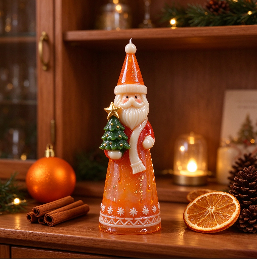 Santa Claus Holding Christmas Tree Figurine Resin Mold