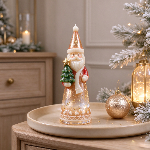 Santa Claus Holding Christmas Tree Figurine Resin Mold