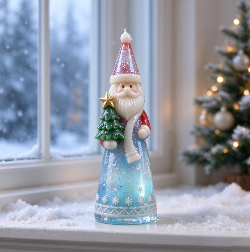 Santa Claus Holding Christmas Tree Figurine Resin Mold