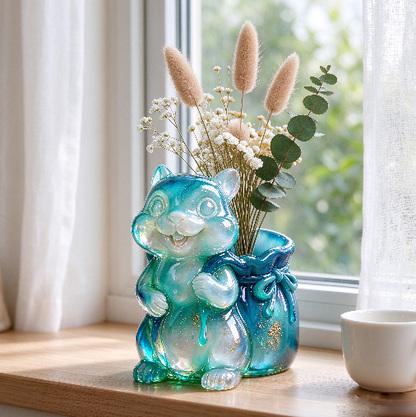 Squirrel Vase Figurine Resin Mold