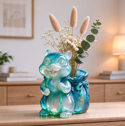 Squirrel Vase Figurine Resin Mold