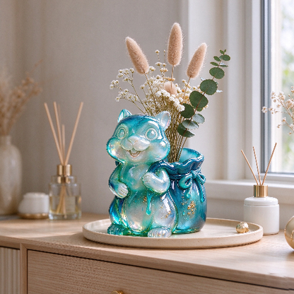 Squirrel Vase Figurine Resin Mold