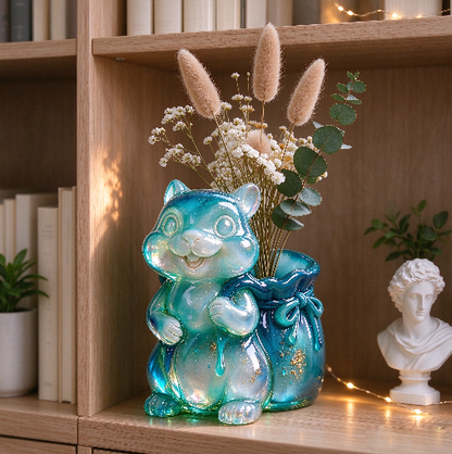 Squirrel Vase Figurine Resin Mold