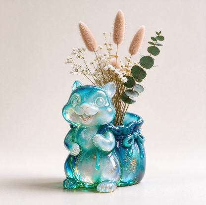 Squirrel Vase Figurine Resin Mold