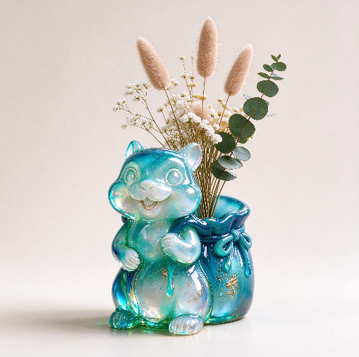 Squirrel Vase Figurine Resin Mold