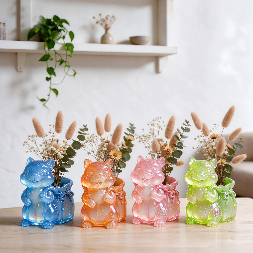 Squirrel Vase Figurine Resin Mold
